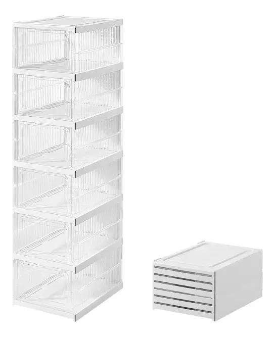 ZAPATERO PLASTICO BLANCO CON CAPACIDAD PARA 6 PARES Y 6 NIVELES - 2