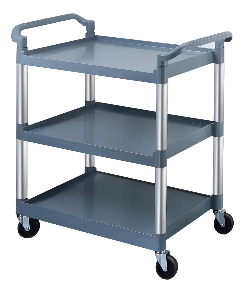 CARRO ORGANIZADOR CON 3 BANDEJAS DE POLIPROPILENO COLOR GRIS 107X52 CM - 1