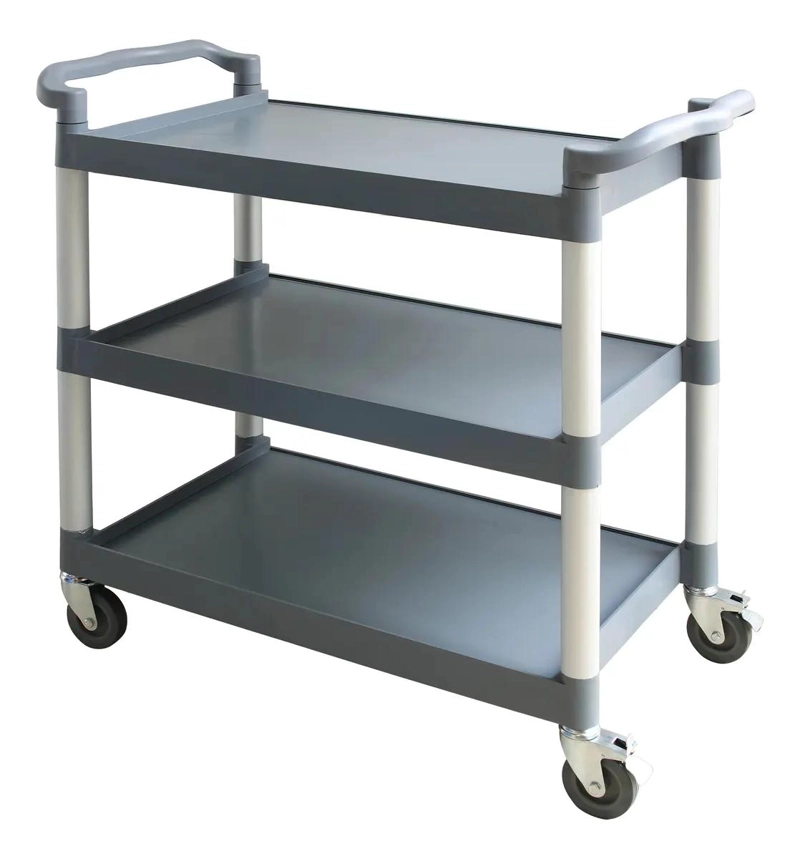 CARRO ORGANIZADOR CON 3 BANDEJAS DE POLIPROPILENO COLOR GRIS 107X52 CM - 4