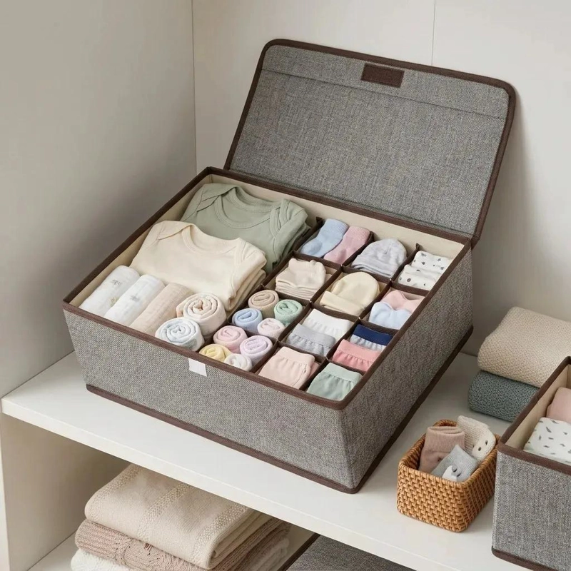 ORGANIZADOR PARA ROPA Y ACCESORIOS DE BEBE  EN COLOR GRIS - 1