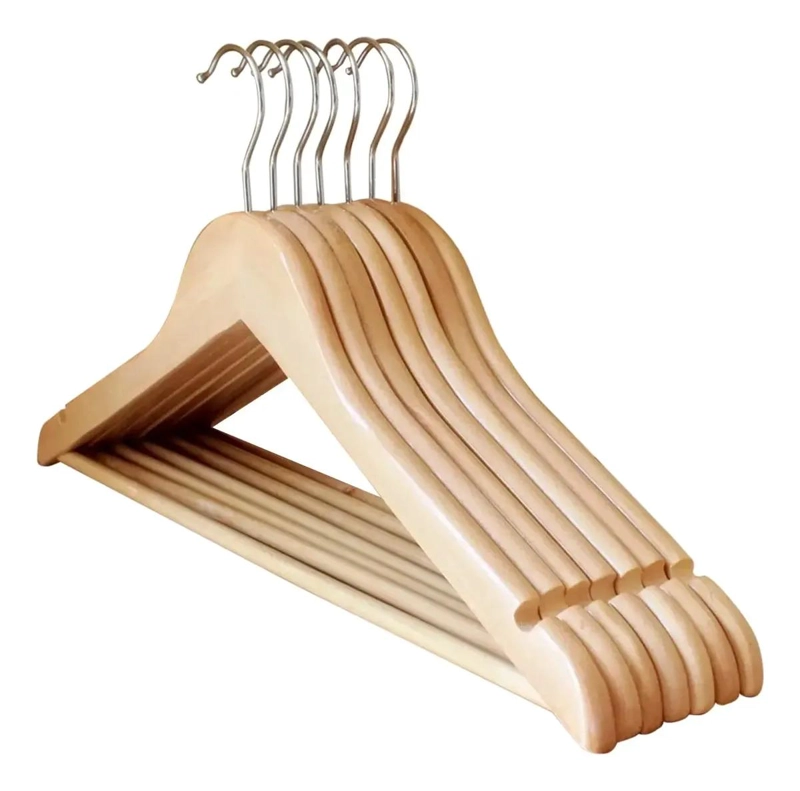 SET DE 50 COLGADORES DE ROPA DE MADERA RESISTENTES Y DURADEROS - 2