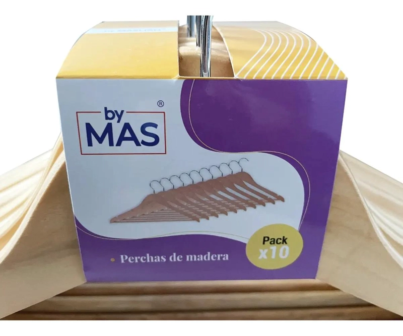SET DE 50 COLGADORES DE ROPA DE MADERA RESISTENTES Y DURADEROS - 5