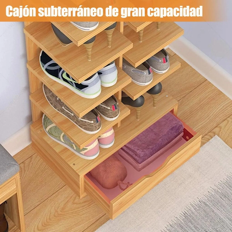 ZAPATERO ESTANTE DE ALMACENAMIENTO CON CAJON Y 91.5 CM DE ANCHO - 3