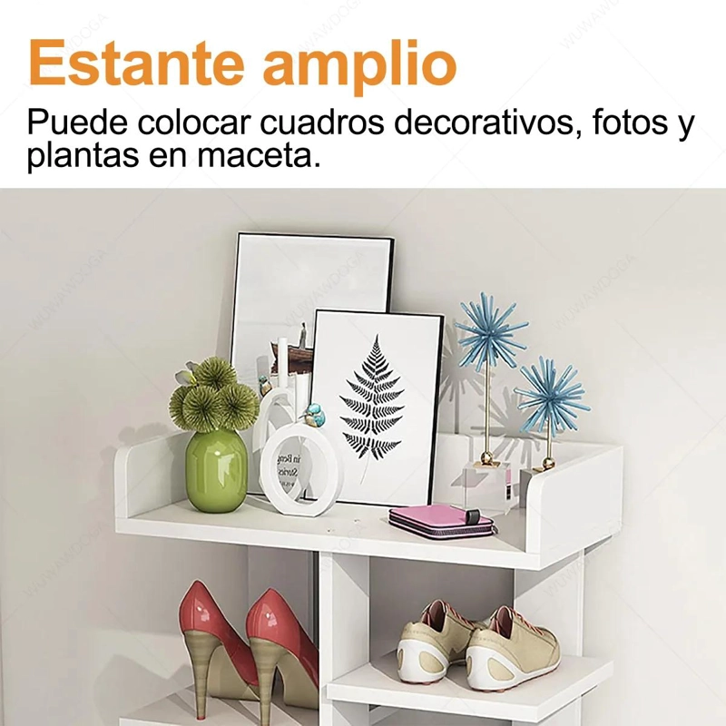 ZAPATERO ESTANTE DE ALMACENAMIENTO CON CAJON Y 91.5 CM DE ANCHO - 4