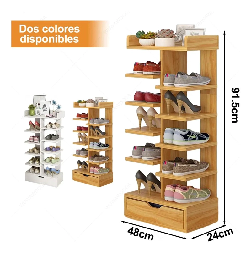 ZAPATERO ESTANTE DE ALMACENAMIENTO CON CAJON Y 91.5 CM DE ANCHO - 5