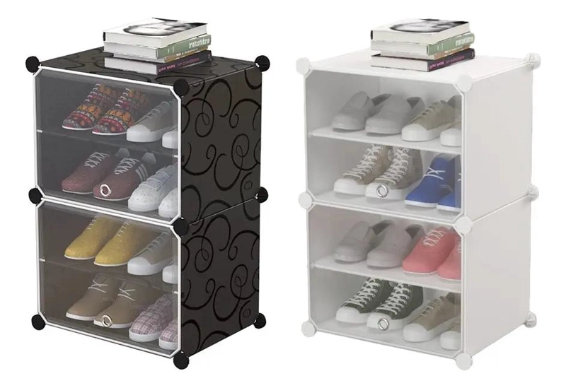 ORGANIZADOR ARMABLE PARA ZAPATOS CON COMBINACION LIBRE DE 4 NIVELES - 2