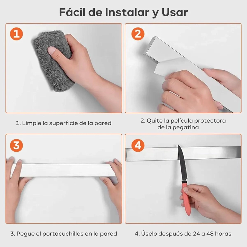 SET DE 2 BARRAS MAGNE TICAS PARA CUCHILLOS Y UTENSILIOS DE COCINA - 2