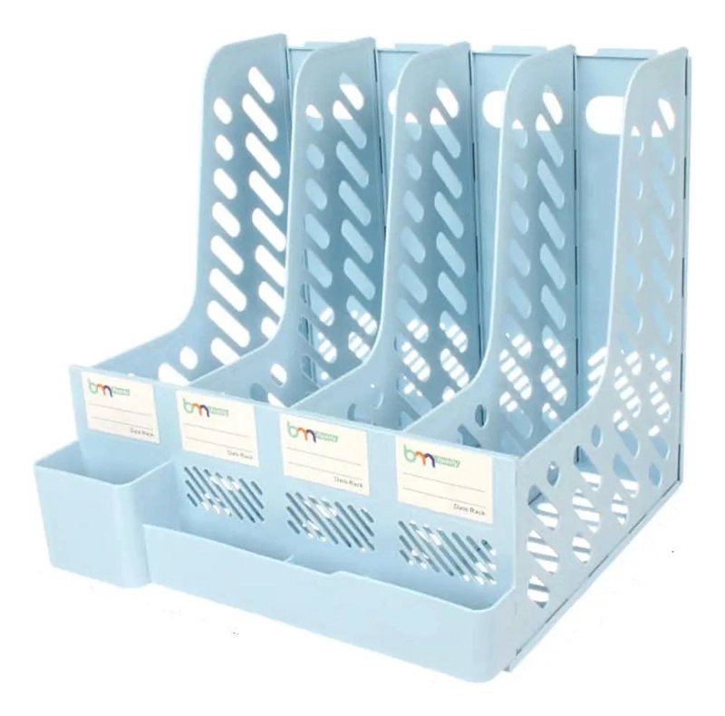 SET DE 3 ORGANIZADORES PARA LIBROS Y REVISTAS DE PLASTICO PARA ESCRITORIO - 4