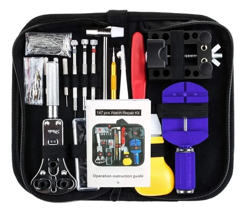 KIT COMPLETO DE HERRAMIENTAS PARA REPARACION Y MANTENIMIENTO DE RELOJES CON EST� - 1