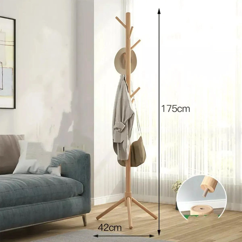 ORGANIZADOR COLGANTE DE MADERA NATURAL CON MULTIPLES COMPARTIMENTOS - 3