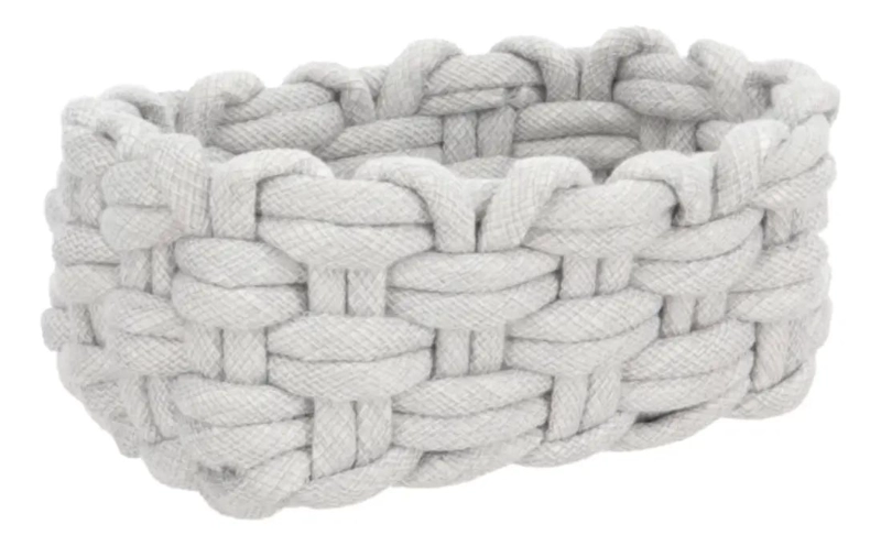 CANASTO ORGANIZADOR TEJIDO DE ALGODON PARA BAÑO Y CLOSET MULTIUSO - 2