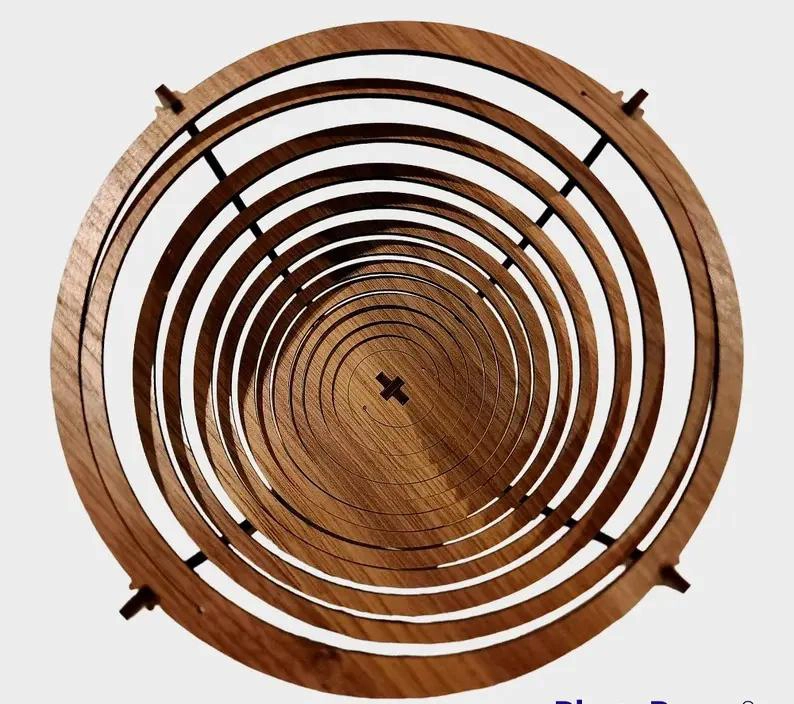 CONJUNTO DE 3 CESTAS REDONDAS DE MADERA EN ESPIRAL PARA ALMACENAMIENTO - 5