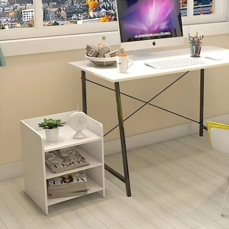 MESA DE NOCHE CUADRADA DE MADERA CON TRES NIVELES Y DISEÑO COMPACTO - 4