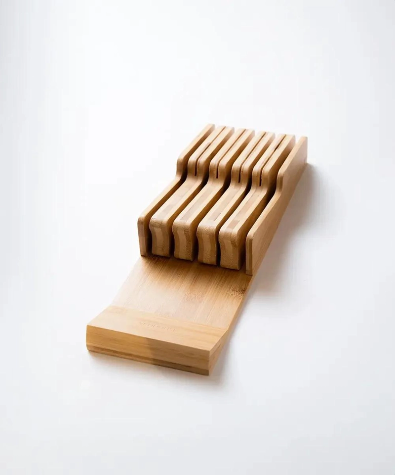ORGANIZADOR DE CUCHILLOS PARA CAJONES DE COCINA EN BAMBU NATURAL - 1