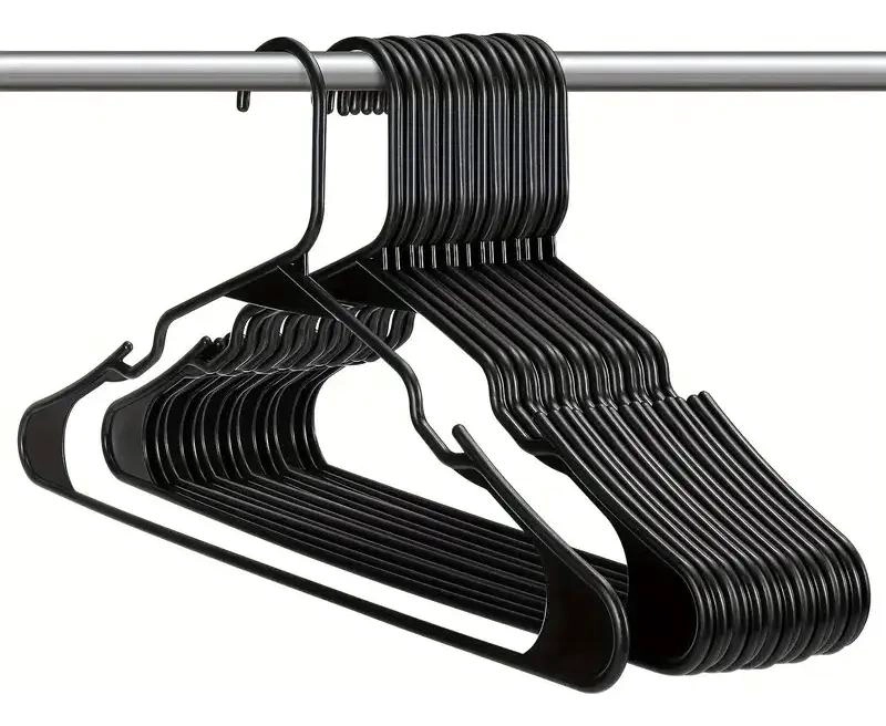 SET DE 50 COLGADORES DE PLASTICO NEGRO PARA ROPA RESISTENTES Y DURADEROS - 5
