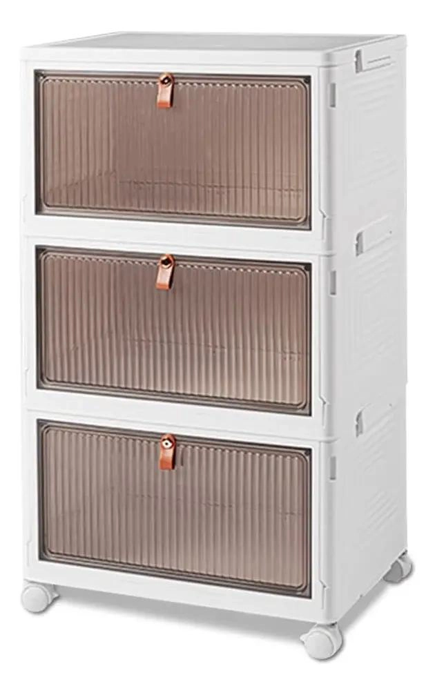 ORGANIZADOR APILABLE PARA ZAPATOS CON PUERTA Y 3 NIVELES - 1