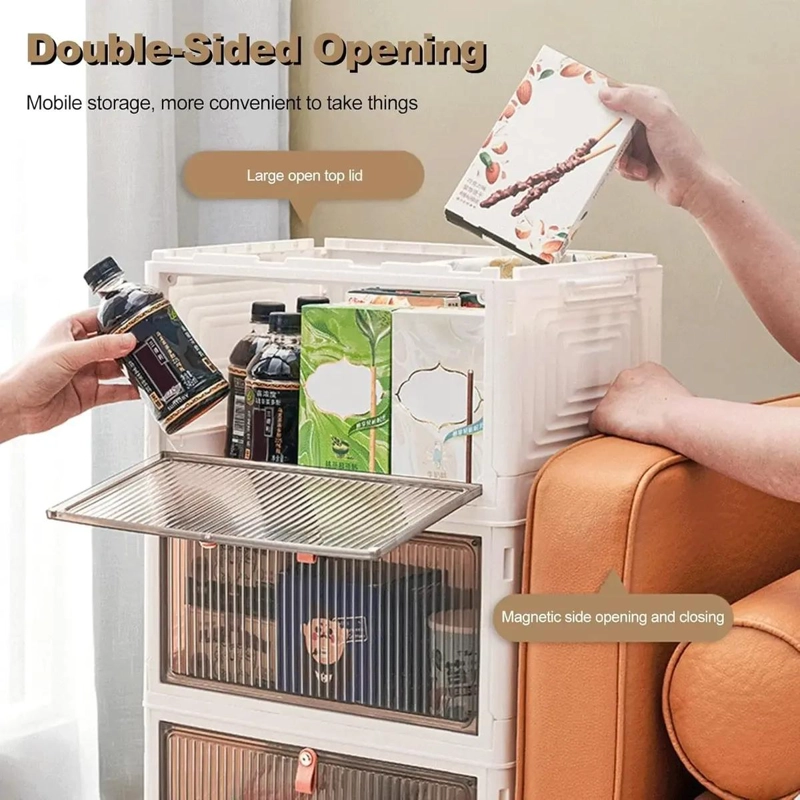 ORGANIZADOR APILABLE PARA ZAPATOS CON PUERTA Y 3 NIVELES - 3