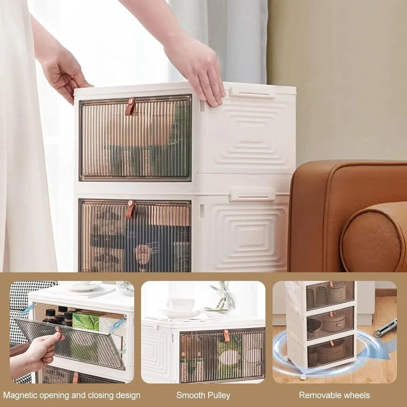 ORGANIZADOR APILABLE PARA ZAPATOS CON PUERTA Y 3 NIVELES - 4