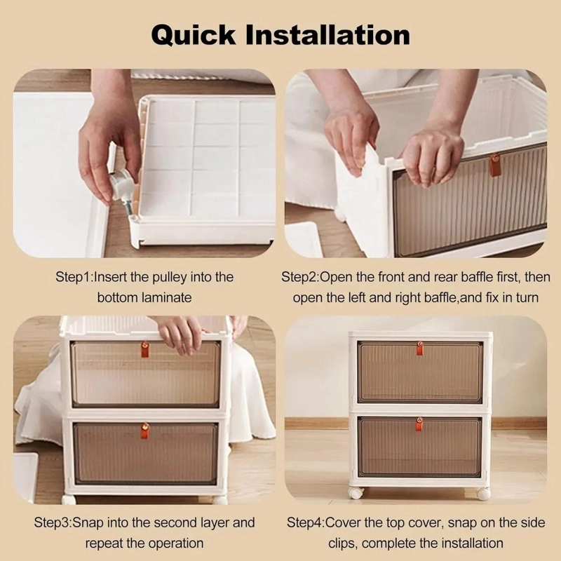 ORGANIZADOR APILABLE PARA ZAPATOS CON PUERTA Y 3 NIVELES - 5