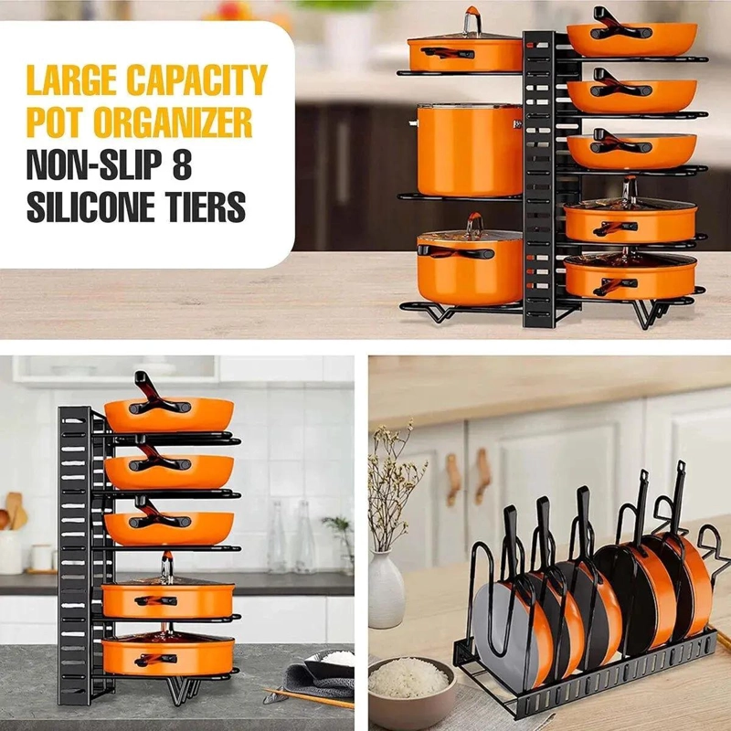 ORGANIZADOR DE OLLAS Y SARTENES CON 8 NIVELES PARA COCINA - 2