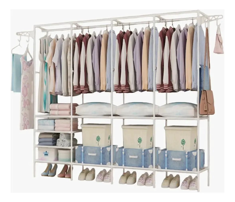 PERCHERO DE PISO PARA ORGANIZADOR DE ROPA CON RACK Y COLGADOR PARA CLOSET - 1