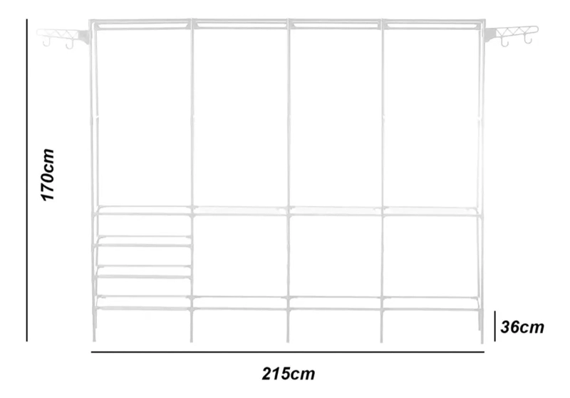 PERCHERO DE PISO PARA ORGANIZADOR DE ROPA CON RACK Y COLGADOR PARA CLOSET - 2