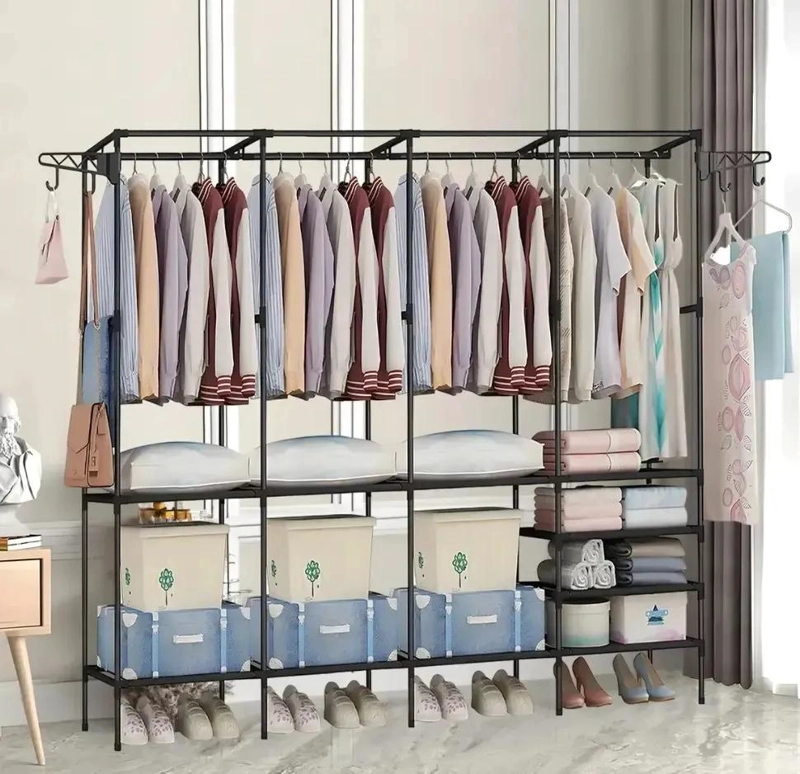 PERCHERO DE PISO PARA ORGANIZADOR DE ROPA CON RACK Y COLGADOR PARA CLOSET - 3
