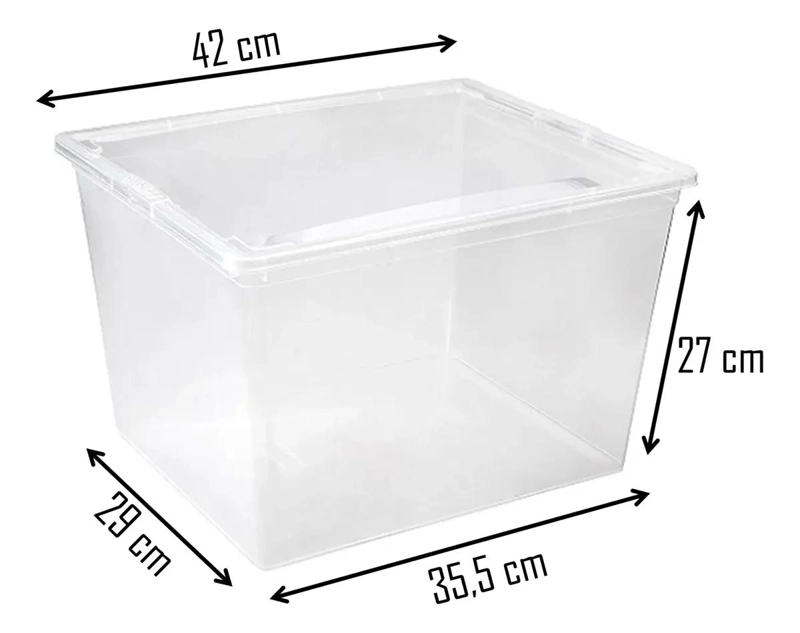CAJA ORGANIZADORA APILABLE CON TAPA CAPACIDAD 30 LITROS PARA ALMACENAMIENTO - 4
