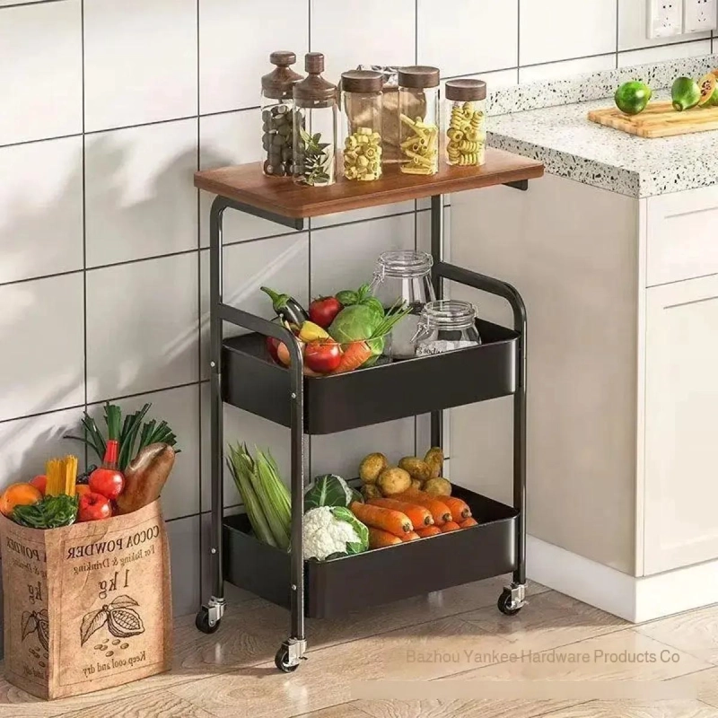 CARRITO ORGANIZADOR METALICO DE 3 NIVELES CON RUEDAS PARA ALMACENAMIENTO - 4