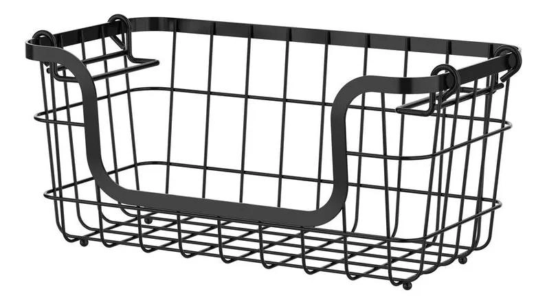 CANASTO METALICO APILABLE PARA ORGANIZACION MULTIUSOS EN EL HOGAR - 2