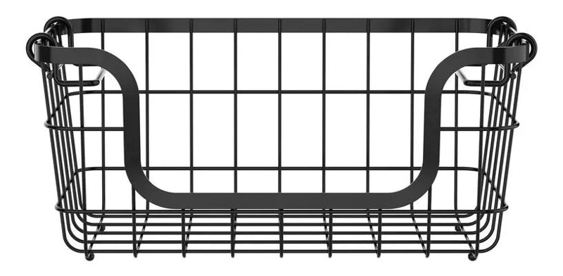 CANASTO METALICO APILABLE PARA ORGANIZACION MULTIUSOS EN EL HOGAR - 4