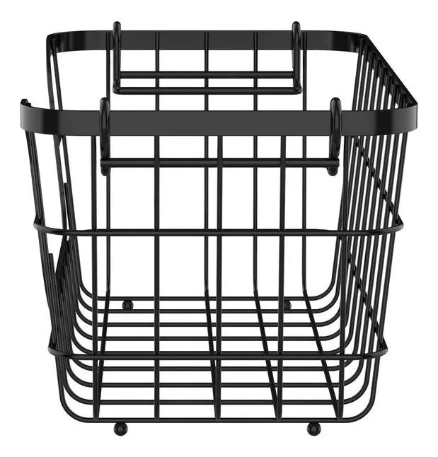 CANASTO METALICO APILABLE PARA ORGANIZACION MULTIUSOS EN EL HOGAR - 5