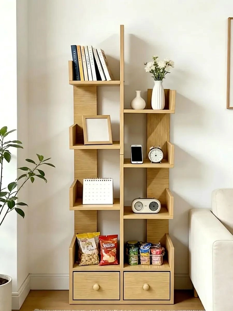LIBRERO ORGANIZADOR CON FORMA DE ARBOL Y DOS CAJONES 41X17X118 CM - 1
