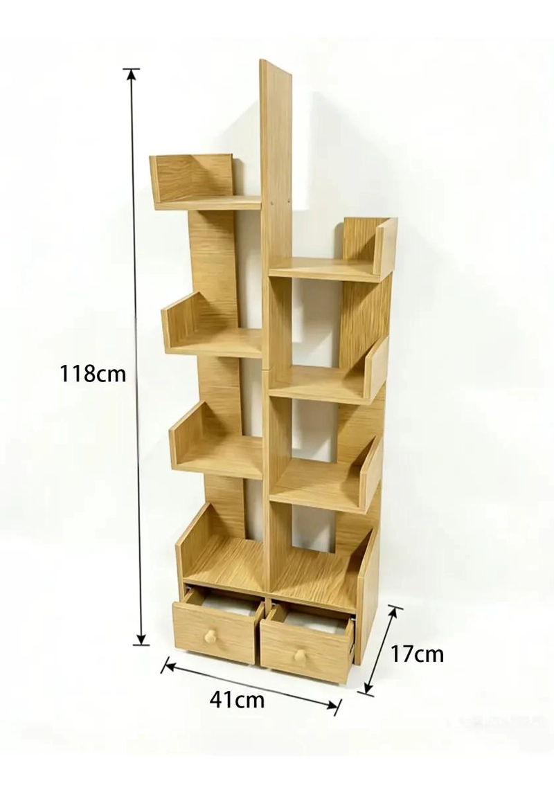 LIBRERO ORGANIZADOR CON FORMA DE ARBOL Y DOS CAJONES 41X17X118 CM - 2