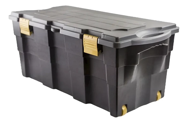 CAJA BAUL ORGANIZADORA DE 100 LITROS CON TAPA Y RUEDAS - 1