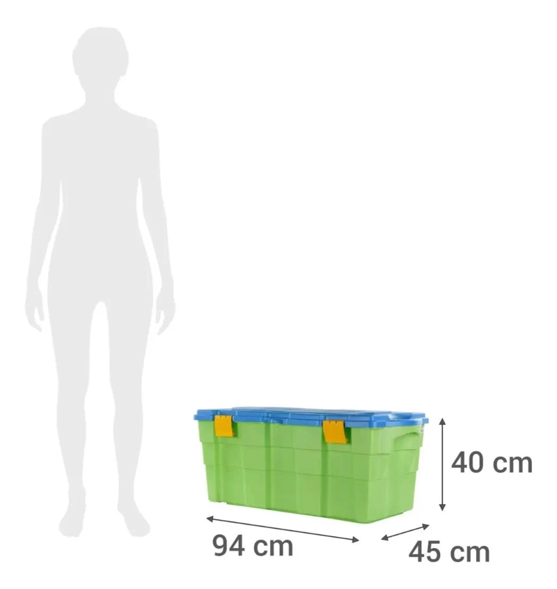 CAJA BAUL ORGANIZADORA DE 100 LITROS CON TAPA Y RUEDAS - 3