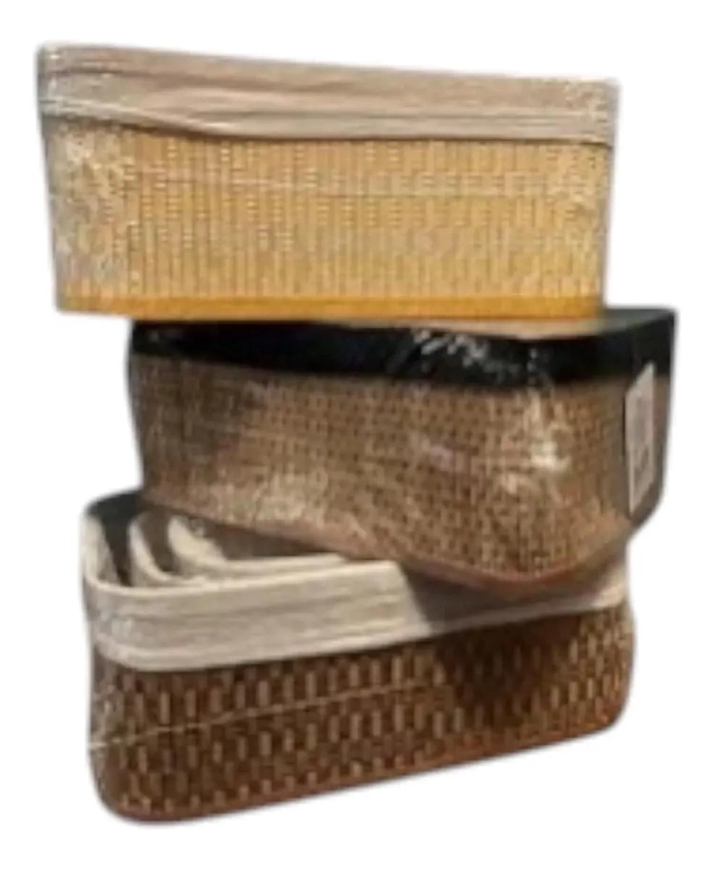 SET DE 3 CESTAS DE ALMACENAMIENTO DE BAMBU PARA ORGANIZACION - 3