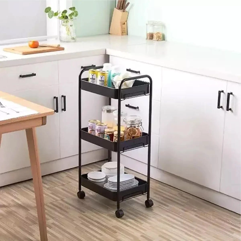CARRITO DE ALMACENAMIENTO CON TRES NIVELES PARA ORGANIZACION EFICIENTE - 2