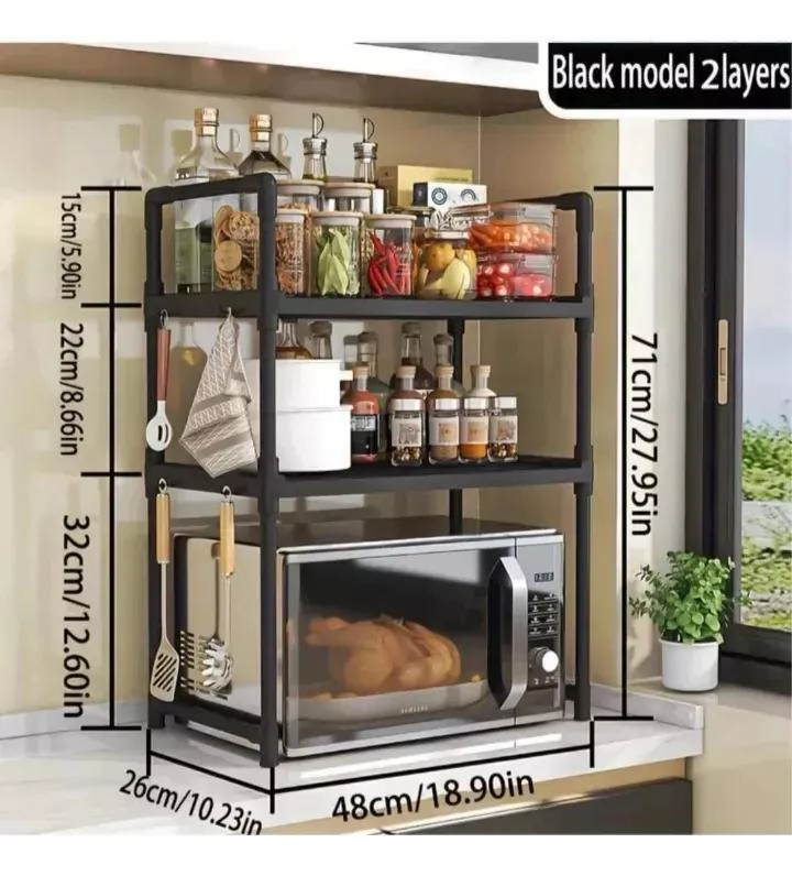ESTANTE ORGANIZADOR MULTIUSO PARA COCINA Y MICROONDAS CON DISEÑO COMPACTO - 3