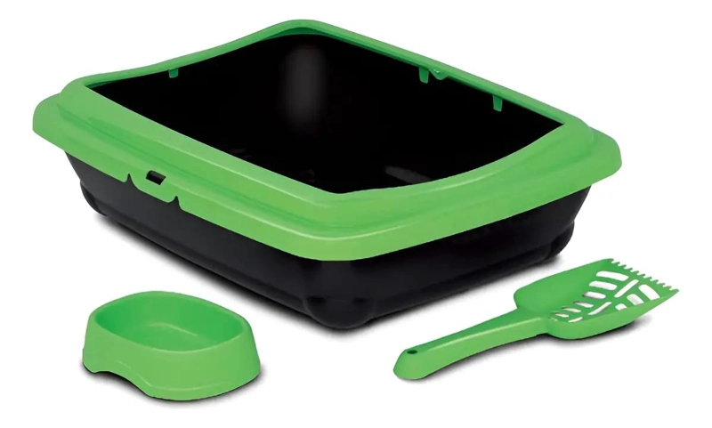 KIT COMPLETO PARA BAÑO DE GATOS CON ARENERO, PLATO Y PALA - 1