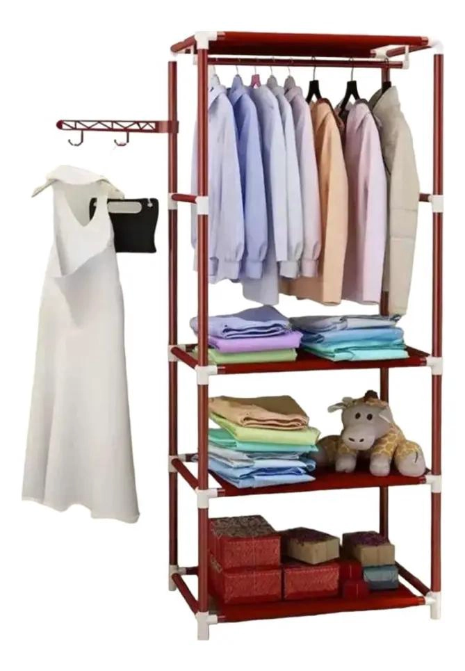 PERCHERO ESTANTE ORGANIZADOR METALICO PARA ROPA Y ACCESORIOS - 1