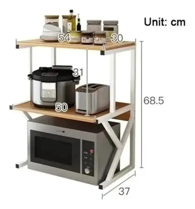 ESTANTE ORGANIZADOR PARA HORNO MICROONDAS Y COCINA CON DISEÑO RESISTENTE - 2