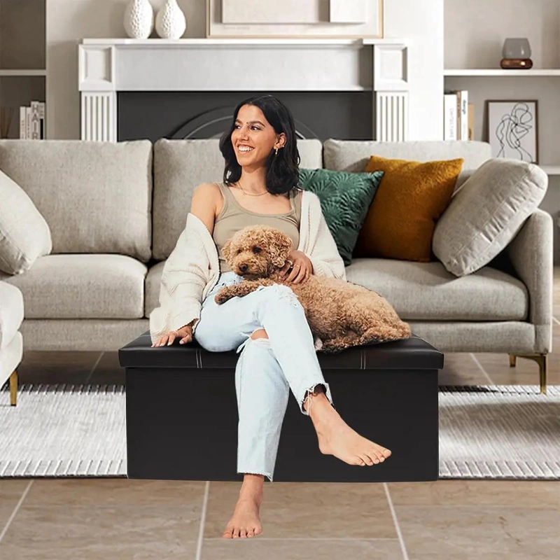 PUFF SILLA CUBO ORGANIZADOR PLEGABLE BANQUETA 76X38X38 CM COLOR - 2