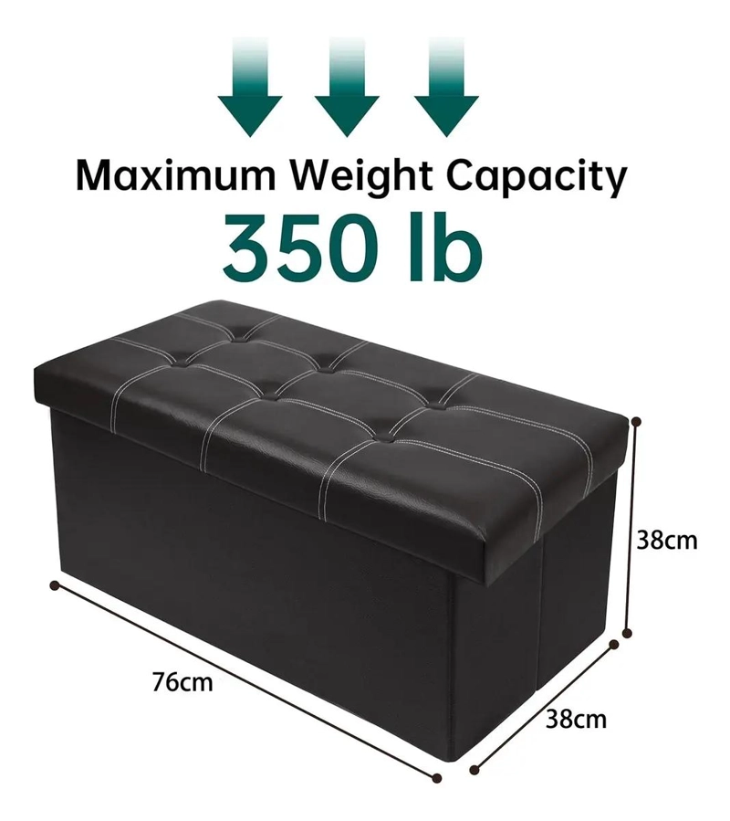 PUFF SILLA CUBO ORGANIZADOR PLEGABLE BANQUETA 76X38X38 CM COLOR - 4