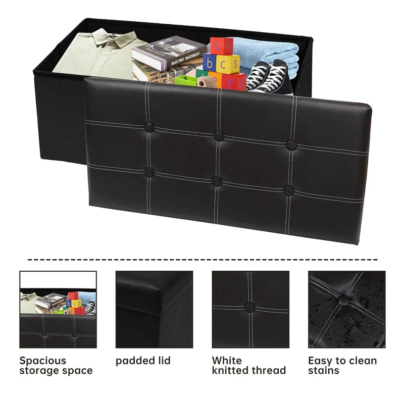 PUFF SILLA CUBO ORGANIZADOR PLEGABLE BANQUETA 76X38X38 CM COLOR - 5