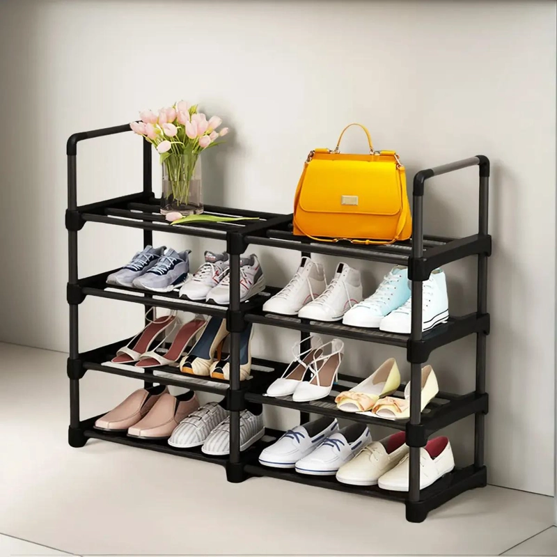 ZAPATERO GRANDE DE ACERO CON 4 NIVELES DESMONTABLES PARA 16 PARES - 1