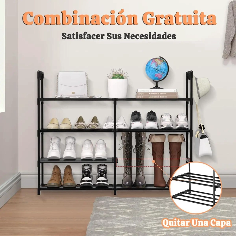 ZAPATERO GRANDE DE ACERO CON 4 NIVELES DESMONTABLES PARA 16 PARES - 4