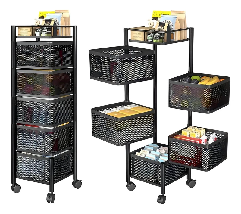 CARRO ORGANIZADOR CON RUEDAS Y 5 NIVELES PARA VERDURAS Y ALIMENTOS - 1