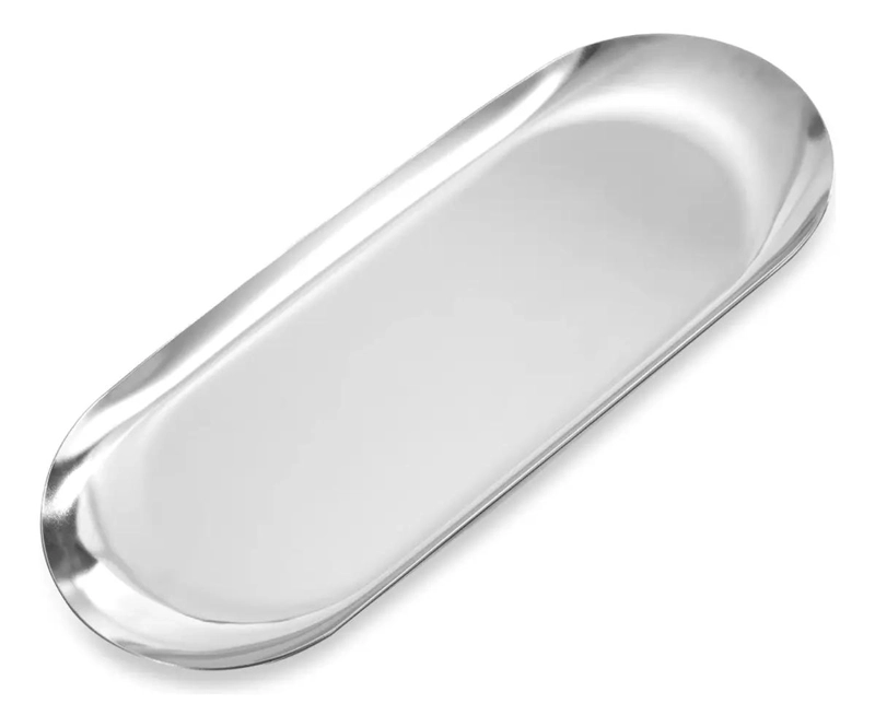 SET DE 12 BANDEJAS OVALADAS DE ACERO PARA TE  Y FRUTA DE 22 CM - 2