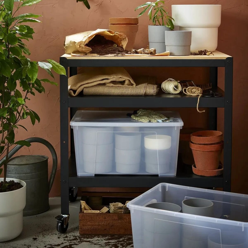 CAJA ORGANIZADORA APILABLE TRANSPARENTE CON CAPACIDAD DE 45 LITROS - 5